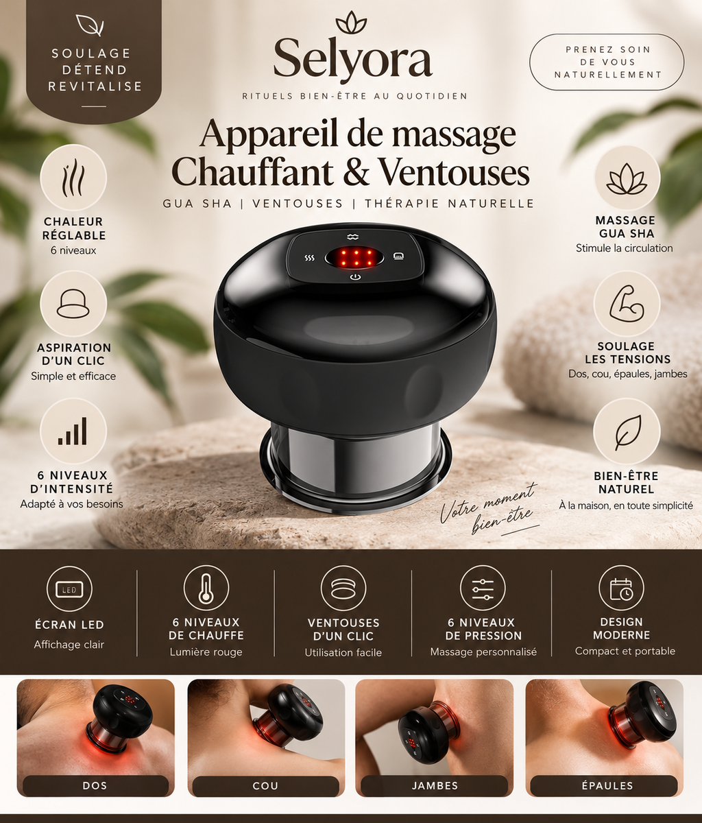 Appareil de massage ventouse chauffant Selyora – vue 9