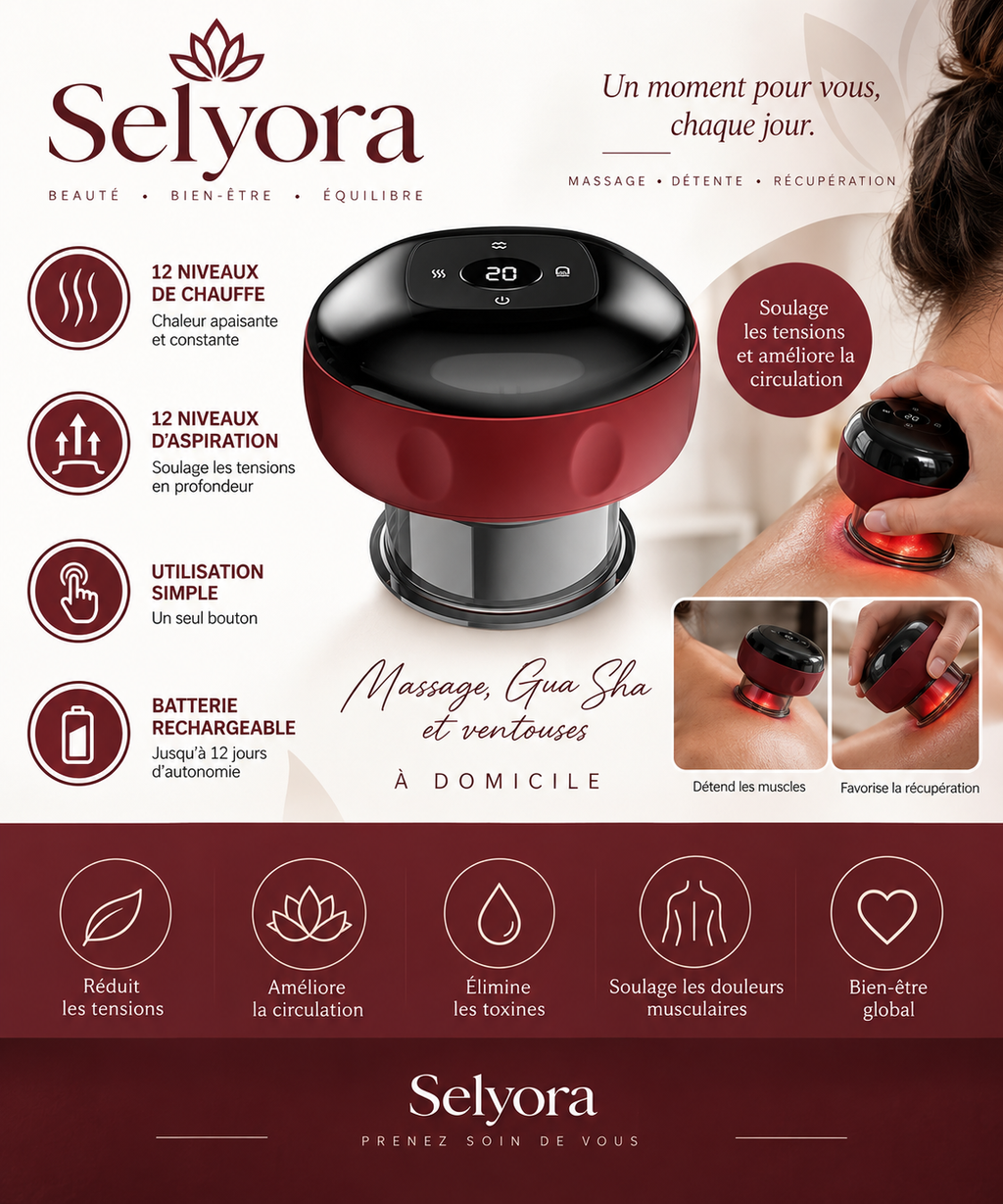 Appareil de massage ventouse chauffant Selyora – vue 10