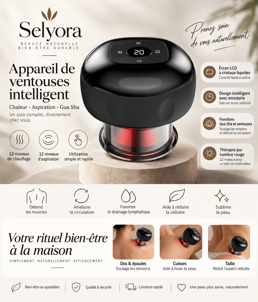 Appareil de massage ventouse chauffant Selyora – vue 12