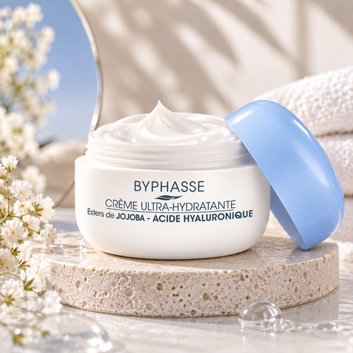 Crème ultra-hydratante BYPHASSE jojoba et acide hyaluronique – vue 2
