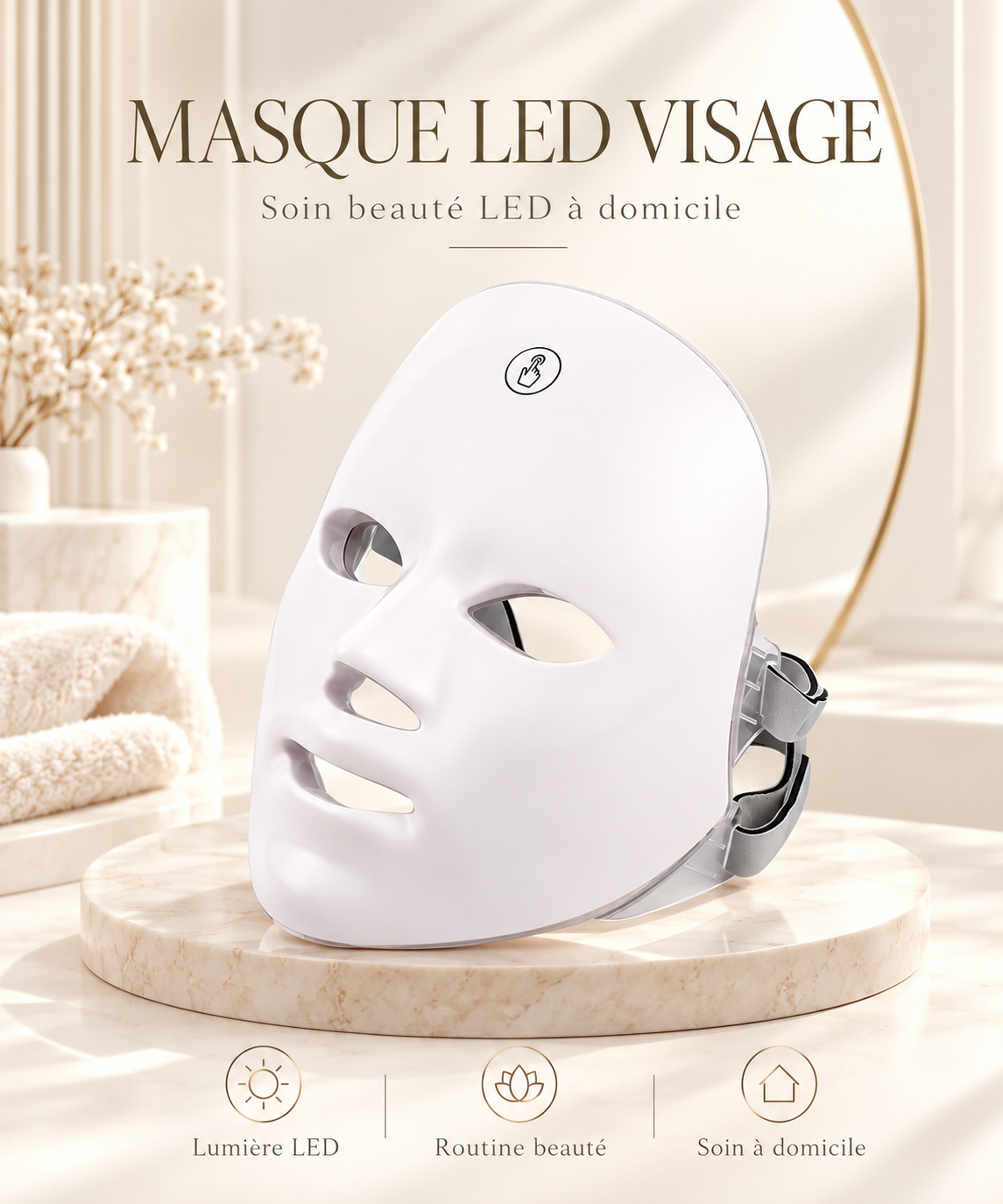 Masque LED visage Selyora – vue 3