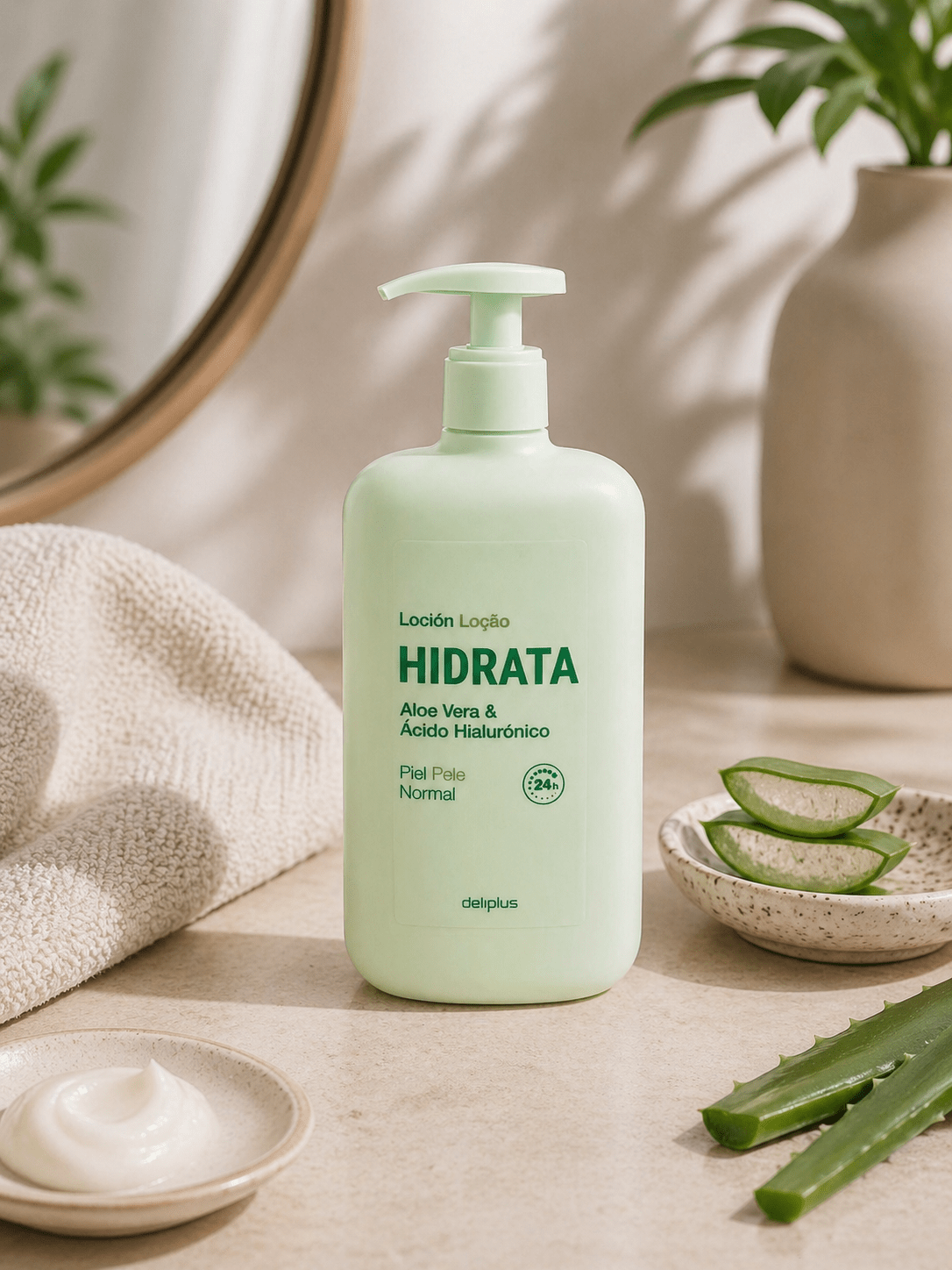 Lotion corps Deliplus aloe vera et acide hyaluronique – vue 2