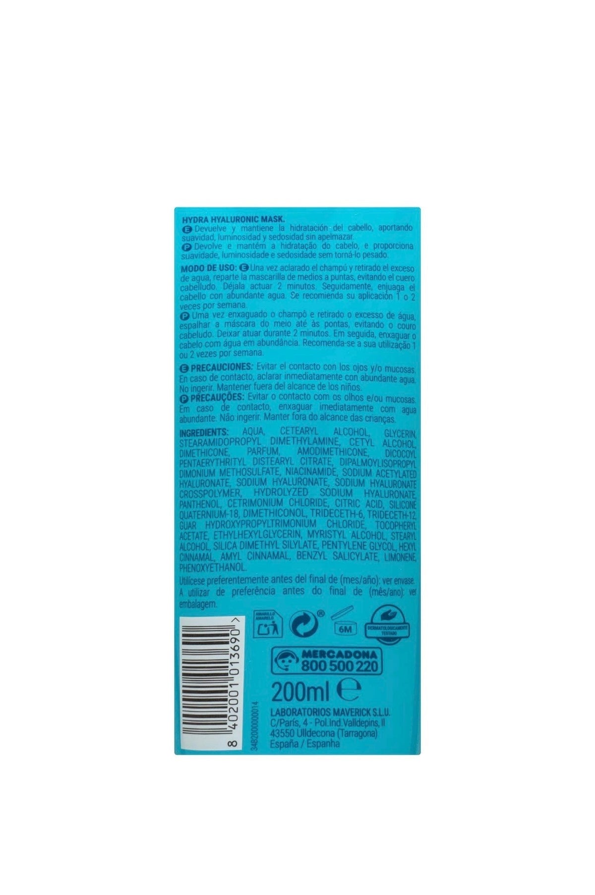 Masque capillaire hydratant Deliplus à l'acide hyaluronique – vue 3